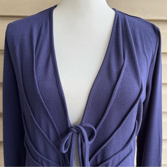 •Venus• Navy Blue Tie Detail Lightweight Cardigan - Size Medium - Picture 4 of 8